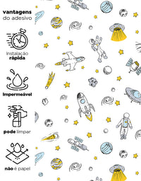 Papel de Parede Adesivo Astronauta