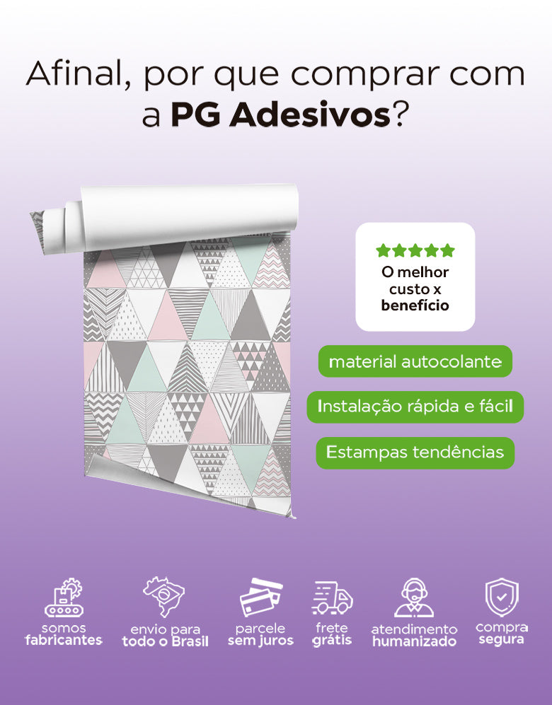 Papel de Parede Adesivo Triângulos Estampados