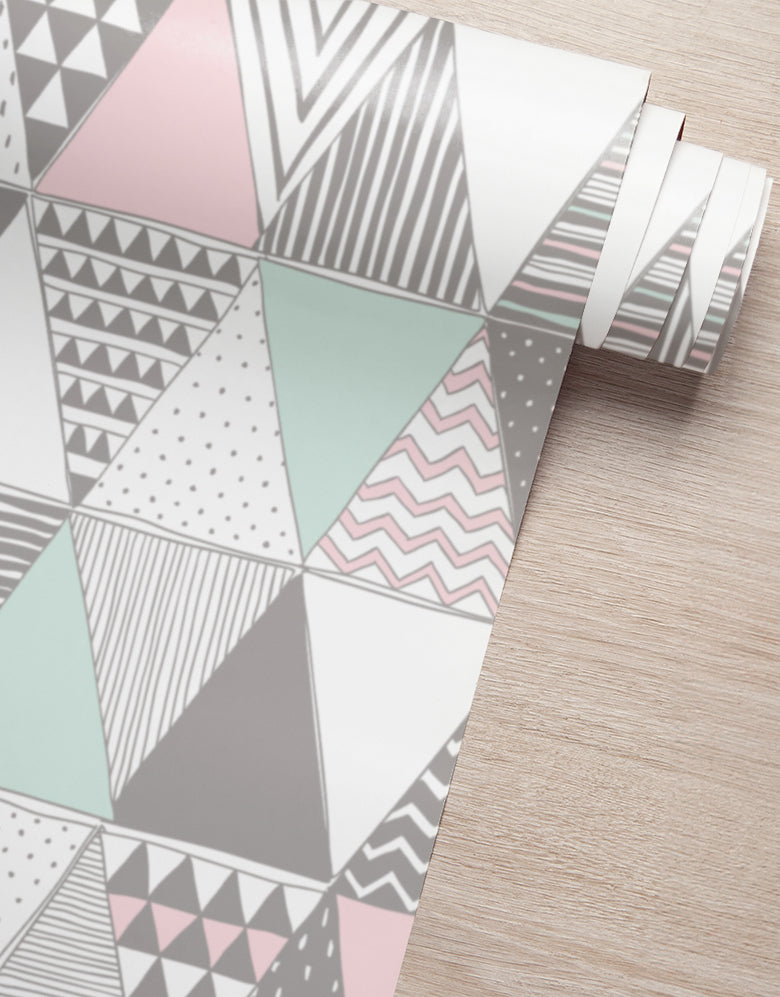 Papel de Parede Adesivo Triângulos Estampados