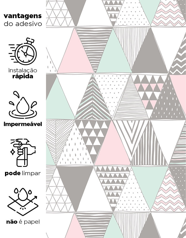 Papel de Parede Adesivo Triângulos Estampados