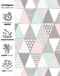 Papel de Parede Adesivo Triângulos Estampados
