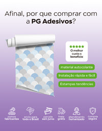 Papel de Parede Adesivo Escamas Azul E Cinza