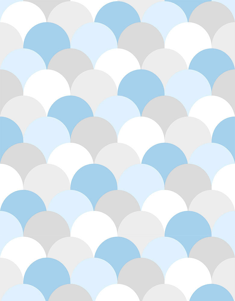 Papel de Parede Adesivo Escamas Azul E Cinza