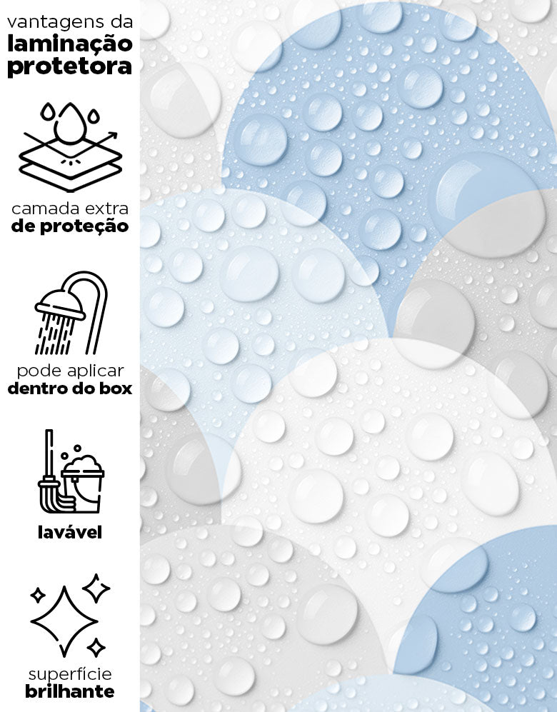 Papel de Parede Adesivo Escamas Azul E Cinza