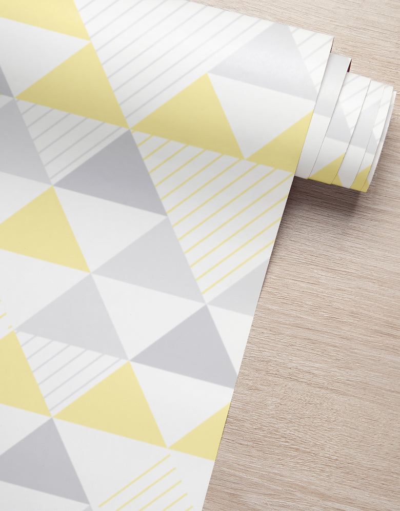 Papel de Parede Adesivo Triângulos Amarelos