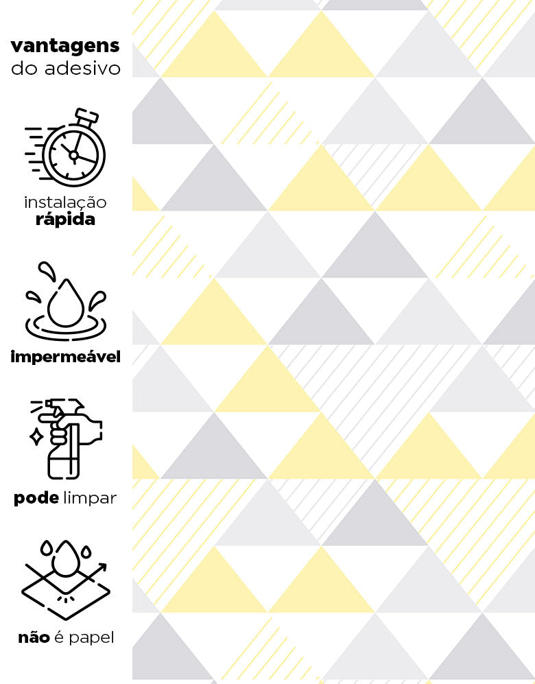 Papel de Parede Adesivo Triângulos Amarelos
