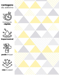 Papel de Parede Adesivo Triângulos Amarelos