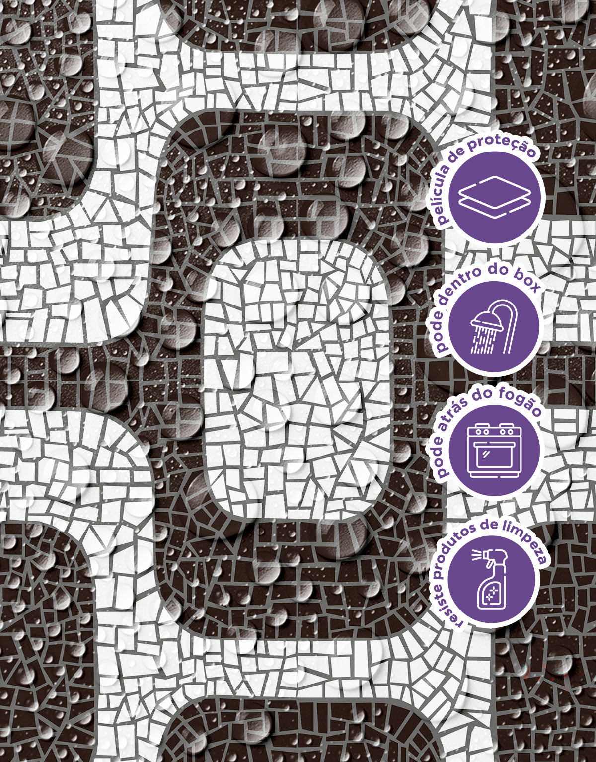 Papel de Parede Adesivo Mosaico Geométrico