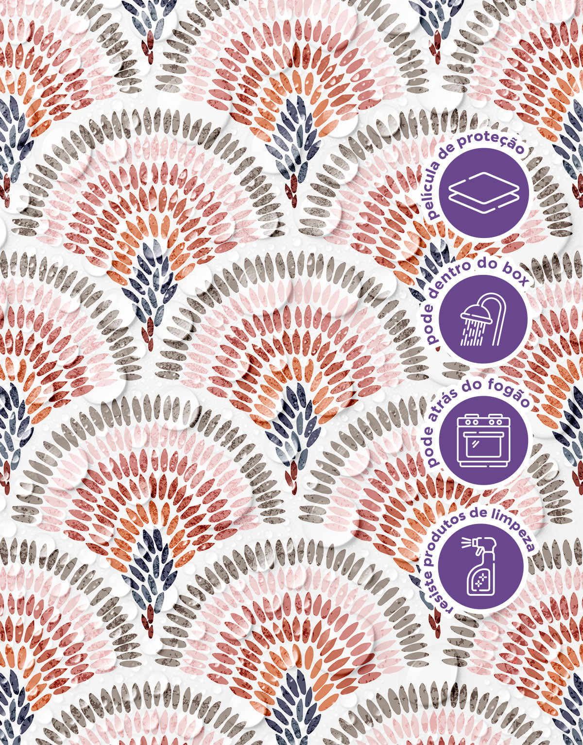 Papel de Parede Adesivo Boho Leque