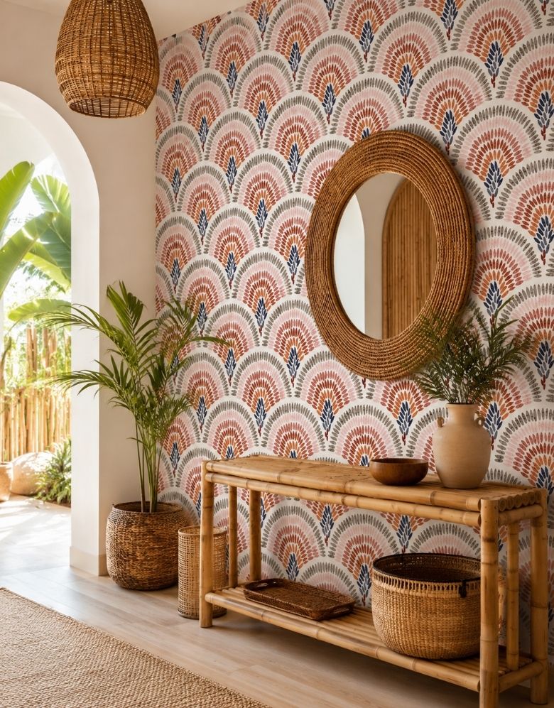 Papel de Parede Adesivo Boho Leque