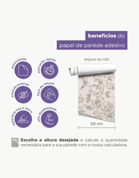 Papel de Parede Adesivo Botânico Vintage