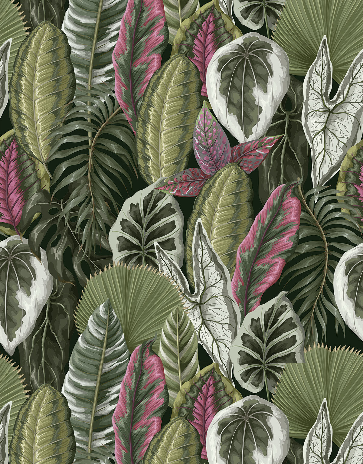 Papel de Parede Adesivo Folhagem Tropical