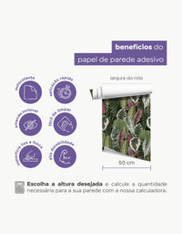 Papel de Parede Adesivo Folhagem Tropical