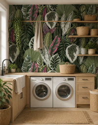 Papel de Parede Adesivo Folhagem Tropical