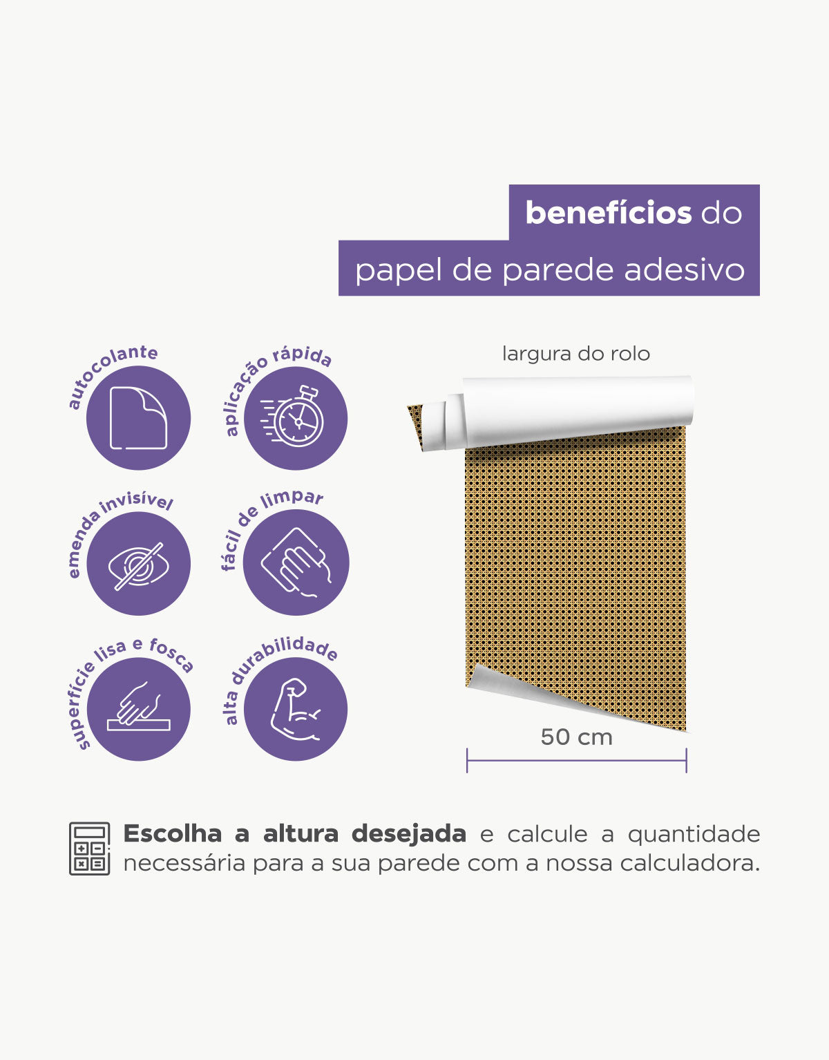 Papel de Parede Adesivo Palha Natural