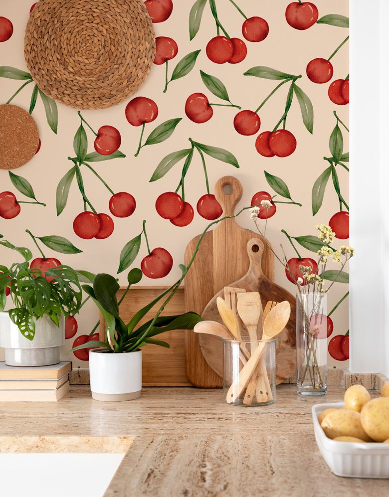 Papel de Parede Cherry Vintage