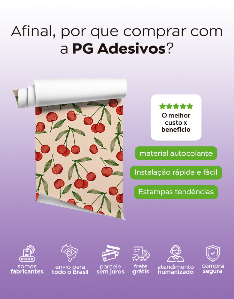Papel de Parede Cherry Vintage