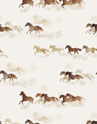 Papel de Parede Adesivo Cavalos Aquarela
