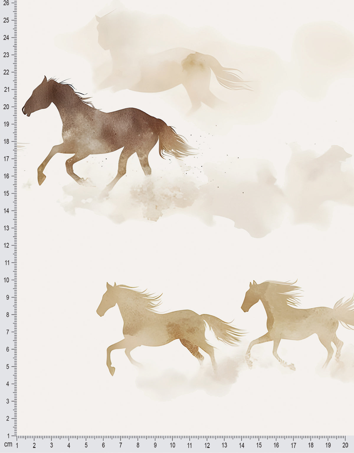 Papel de Parede Adesivo Cavalos Aquarela