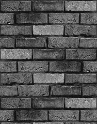 KIT DE 3 ROLOS - 2,50m x 50cm - Papel de Parede Tijolinho Preto Luxo