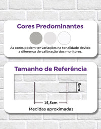 KIT DE 6 ROLOS - 1,50m x 50cm - Papel De Parede Adesivo Tijolinho Branco Milão