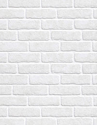 KIT DE 6 ROLOS - 1,50m x 50cm - Papel De Parede Adesivo Tijolinho Branco Milão