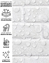 Papel De Parede Adesivo Tijolinho Branco Milão