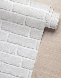 KIT DE 6 ROLOS - 1,50m x 50cm - Papel De Parede Adesivo Tijolinho Branco Milão