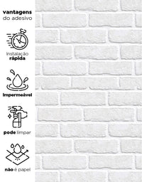 Papel De Parede Adesivo Tijolinho Branco Milão