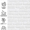 KIT DE 6 ROLOS - 1,50m x 50cm - Papel De Parede Adesivo Tijolinho Branco Milão