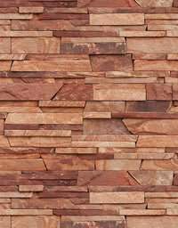 KIT DE 2 ROLOS - 3,00m x 50cm - Papel de Parede Pedra Canjiquinha Terracota