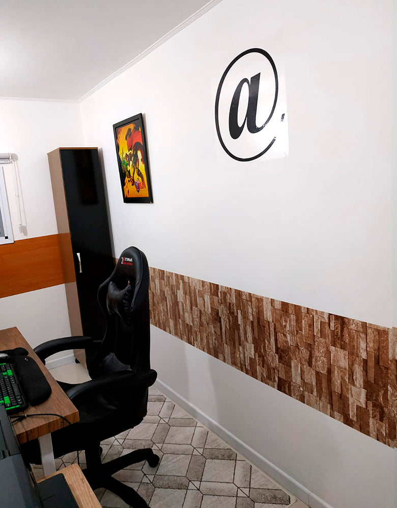 KIT DE 3 ROLOS - 3,00m x 50cm - Papel de Parede Pedra Canjiquinha Terracota