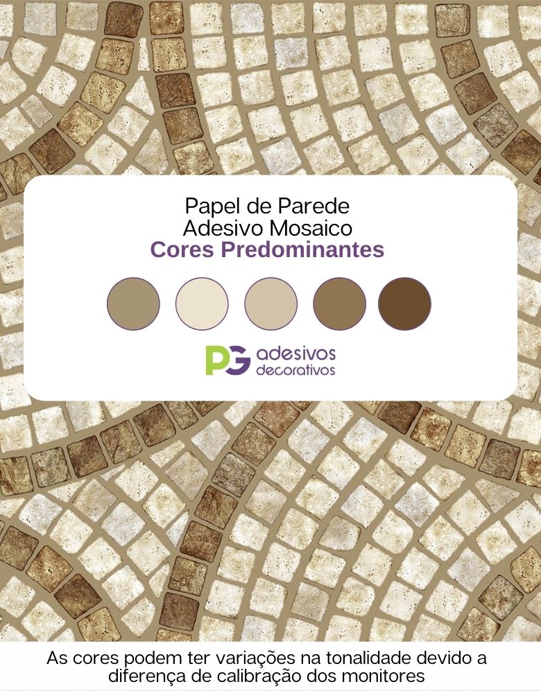 Papel de Parede Adesivo Mosaico