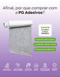 KIT DE 5 ROLOS - 1,50m x 50cm - Papel de Parede Adesivo Cimento Queimado