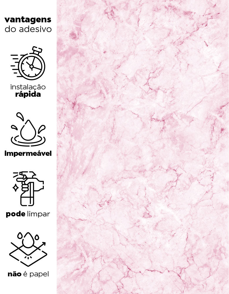 Papel de Parede Adesivo Mármore Rosa