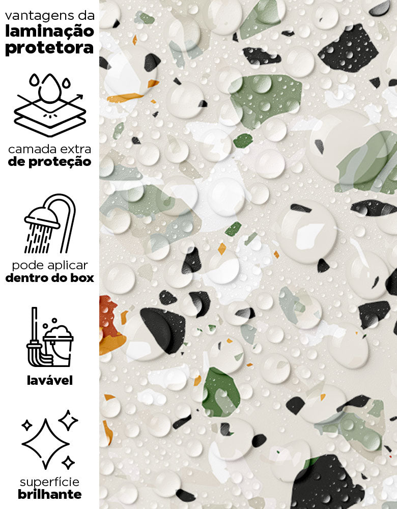 Papel de Parede Granilite Terrazo Esmeralda