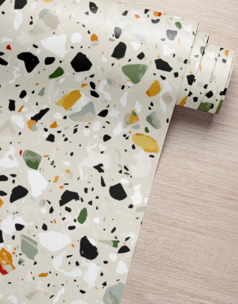 Papel de Parede Granilite Terrazo Esmeralda