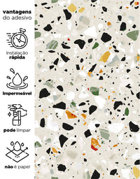 Papel de Parede Granilite Terrazo Esmeralda
