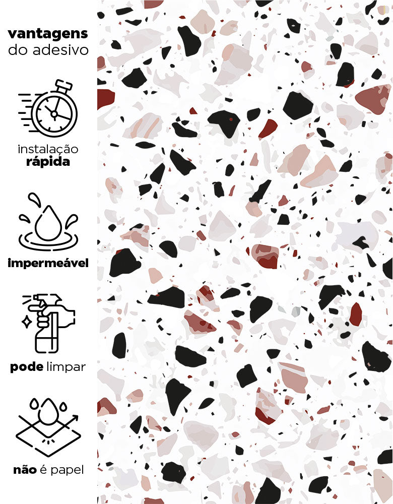 Papel de Parede Terrazzo Granilite Quartzo