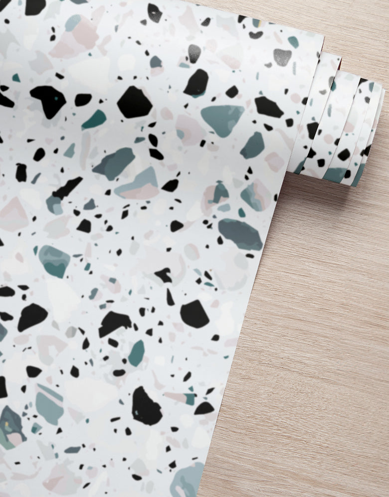 Papel de Parede Adesivo Granilite Terrazzo Tanzanita