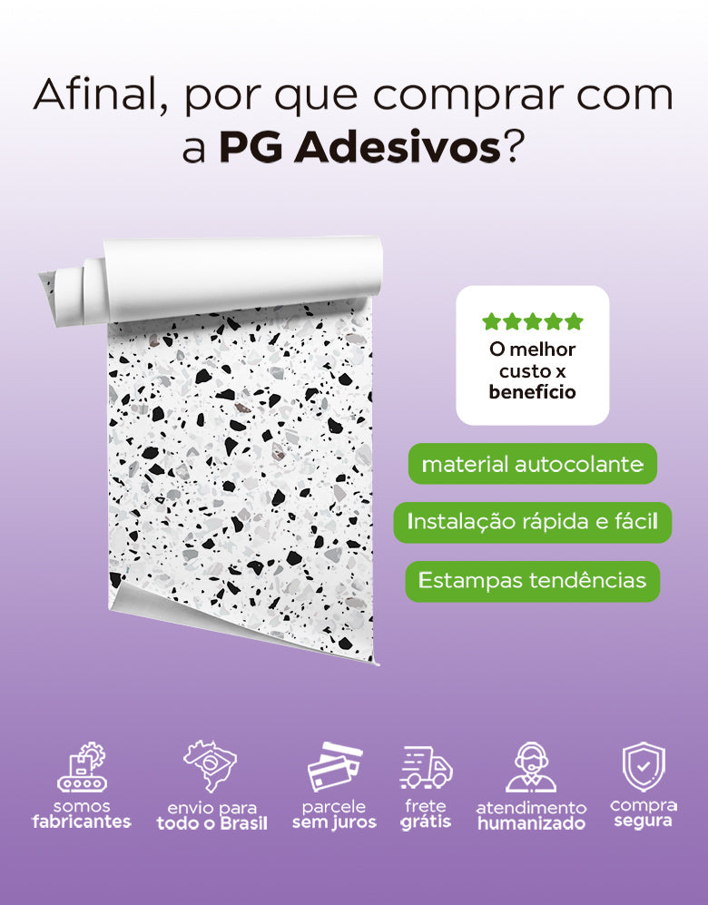 Papel de Parede Adesivo Terrazzo Granilite Rutilo
