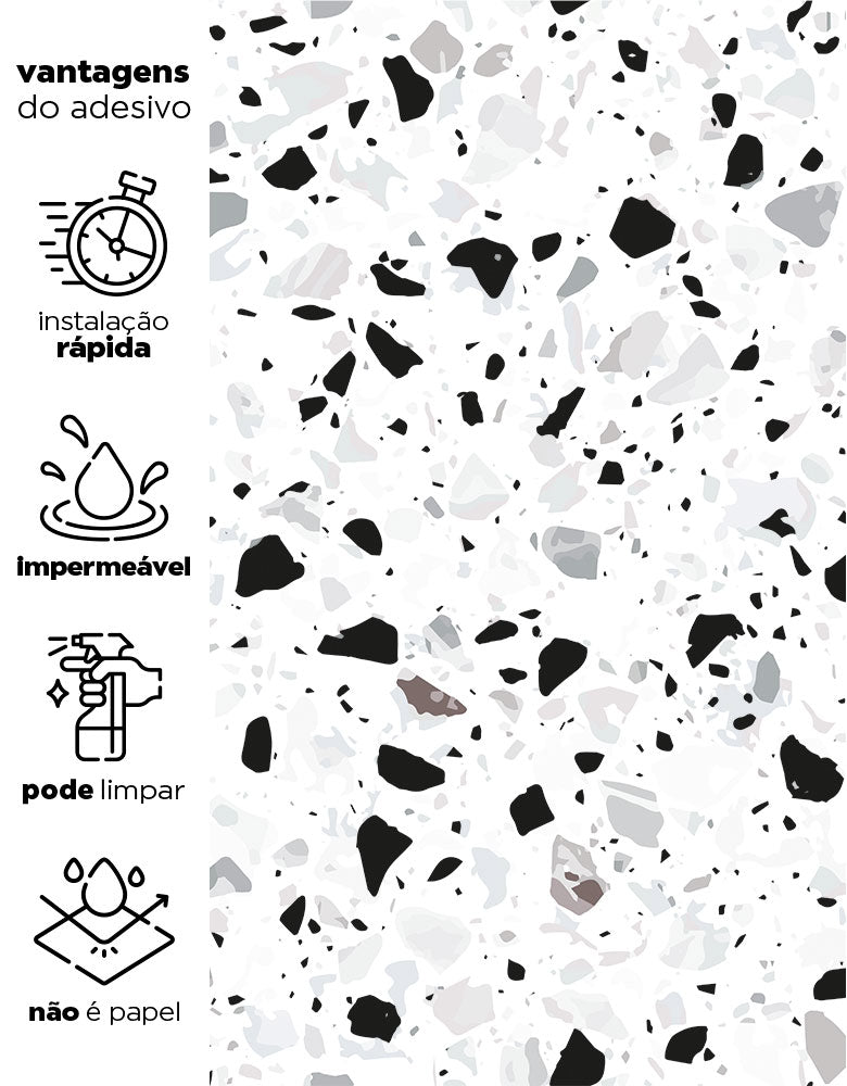 Papel de Parede Adesivo Terrazzo Granilite Rutilo