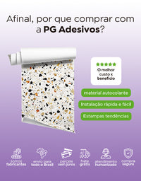 KIT DE 4 ROLOS - 3,00m x 50cm - Papel de Parede Granilite Topázio Imperial