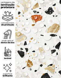 KIT DE 4 ROLOS - 3,00m x 50cm - Papel de Parede Granilite Topázio Imperial
