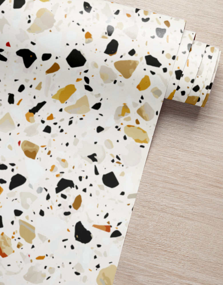 KIT DE 4 ROLOS - 3,00m x 50cm - Papel de Parede Granilite Topázio Imperial