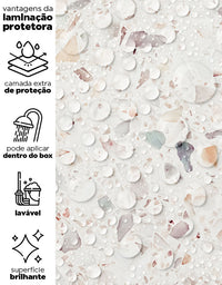 Papel de Parede Adesivo Granilite Boho Com película para áreas molhadas 1,00x0,50m