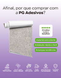 KIT DE 3 ROLOS - 1,50m x 50cm - Papel de Parede Adesivo Granilite Escandinavo
