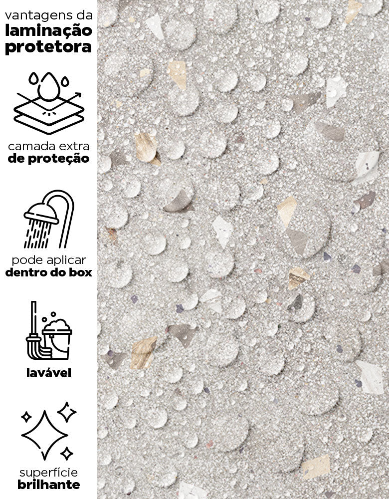 KIT DE 3 ROLOS - 1,50m x 50cm - Papel de Parede Adesivo Granilite Escandinavo