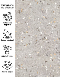 KIT DE 3 ROLOS - 1,50m x 50cm - Papel de Parede Adesivo Granilite Escandinavo