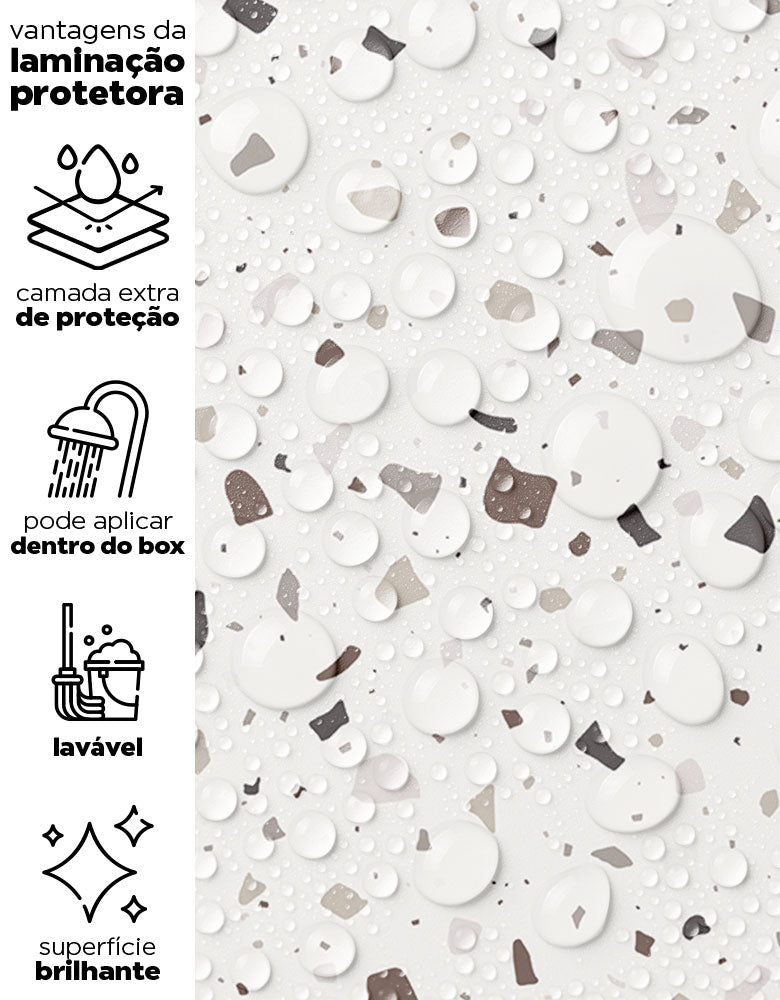 KIT DE 5 ROLOS - 1,50m x 50cm - Papel de Parede Granilite Âmbar